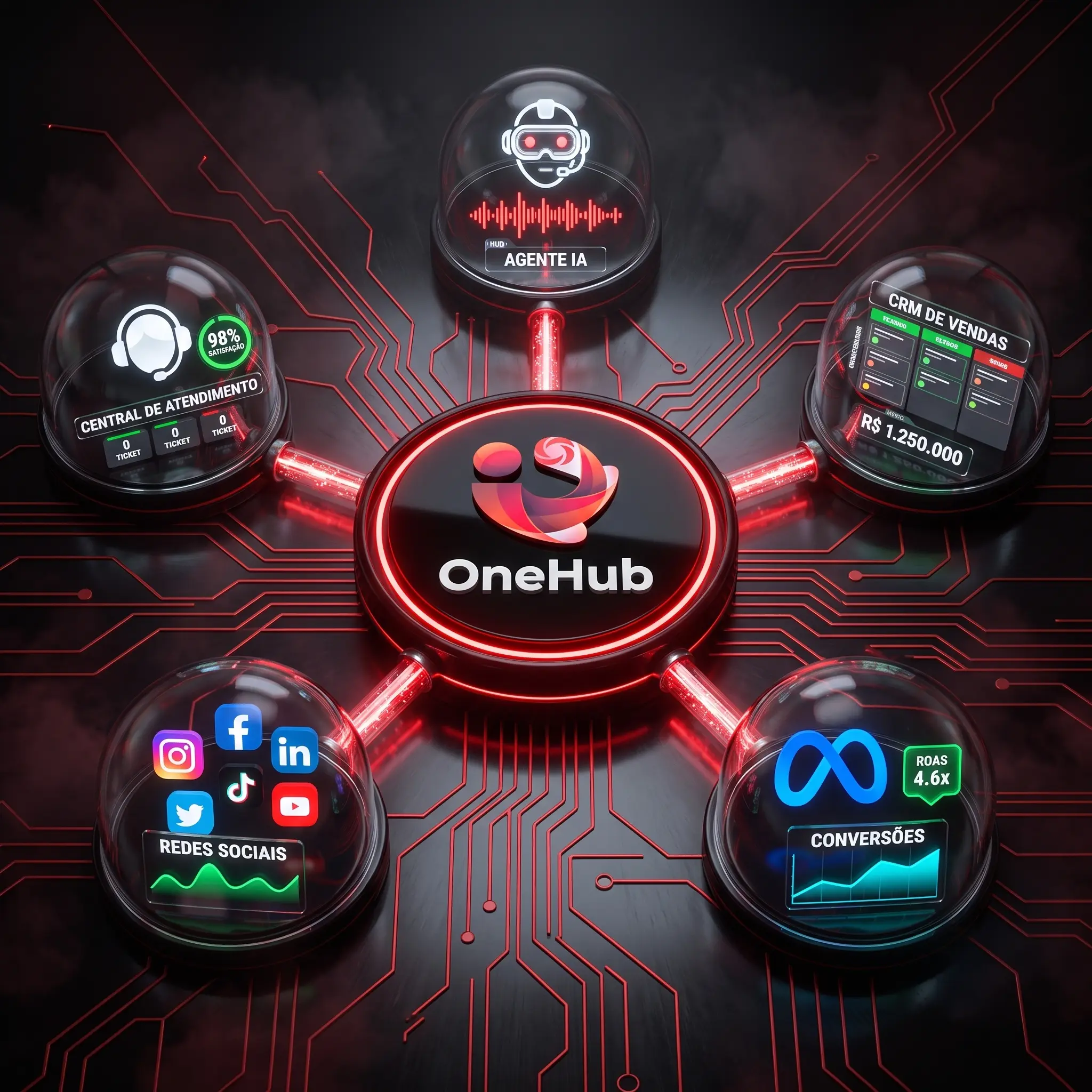 Ecossistema 5 Motores OneHub 3D HUD